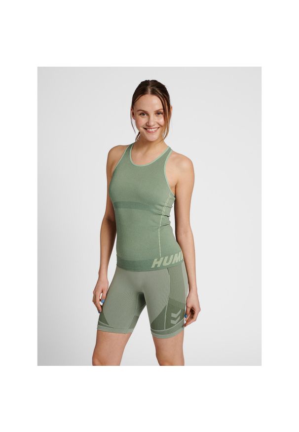 Damski tank top Hummel TE Christel. Kolor: zielony, wielokolorowy, szary. Materiał: dzianina, materiał