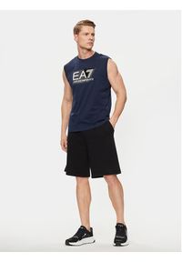 EA7 Emporio Armani T-Shirt 3DPT80 PJ02Z 1554 Granatowy Regular Fit. Kolor: niebieski. Materiał: bawełna