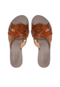 Wojas Klapki 74025-53 Czarny. Kolor: brązowy. Materiał: skóra #5