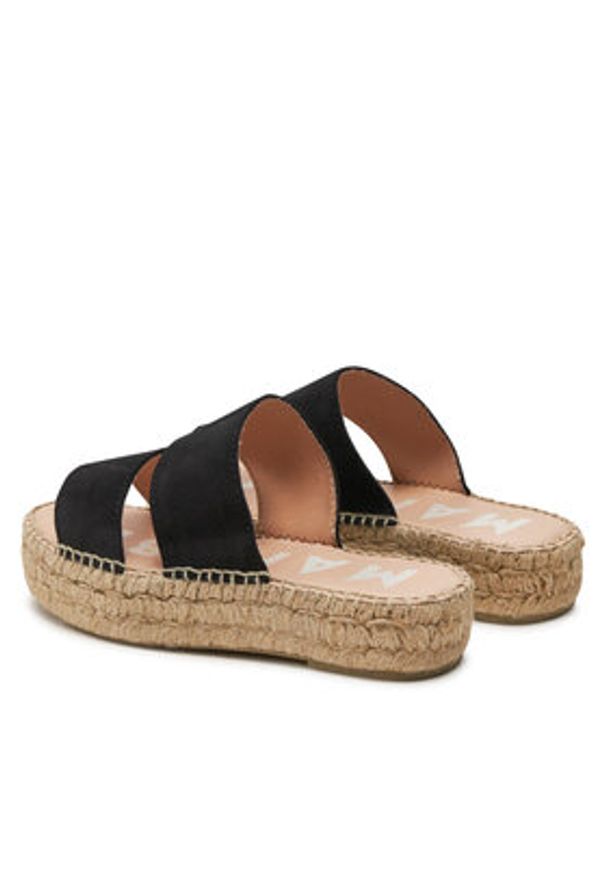 Manebi Espadryle Hamptons Double Sole 2 Bands Sandals K 1.0 JB Czarny. Kolor: czarny. Materiał: zamsz, skóra