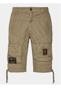 Aeronautica Militare Szorty materiałowe 241BE041CT1122 Khaki Regular Fit. Kolor: brązowy. Materiał: bawełna #2