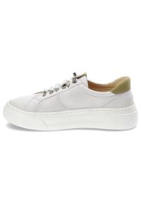 Białe Sneakersy Wasak Stylowe Obuwie Damskie. Okazja: na co dzień. Zapięcie: bez zapięcia. Kolor: biały. Materiał: skóra. Szerokość cholewki: normalna. Wzór: grochy. Sezon: wiosna. Obcas: na platformie #5