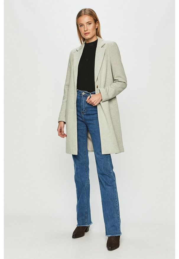 only - Only - Płaszcz. Okazja: na co dzień. Kolor: zielony. Styl: casual
