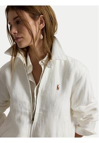 Polo Ralph Lauren Kurtka przejściowa 211938915007 Biały Relaxed Fit. Typ kołnierza: polo. Kolor: biały. Materiał: len #6