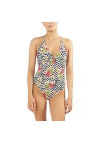 Stroje kąpielowe damskie Barts Kinka Halter Suit. Kolor: czarny, biały, wielokolorowy
