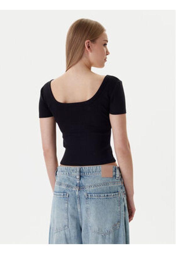 Guess T-Shirt V6RP05 K8RT2 Czarny Regular Fit. Kolor: czarny. Materiał: wiskoza