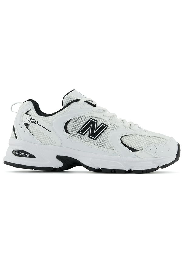 Buty unisex New Balance MR530EWB – białe. Okazja: na co dzień. Kolor: biały. Materiał: skóra, syntetyk, materiał. Szerokość cholewki: normalna. Sezon: lato