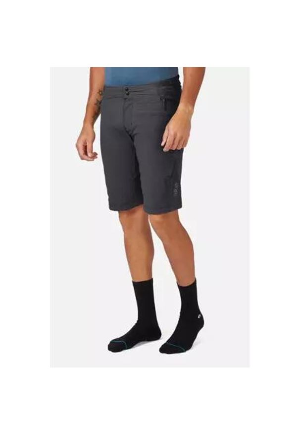 Spodenki rowerowe męskie Rab Cinder Crank Shorts. Kolor: szary. Długość: krótkie. Sezon: lato