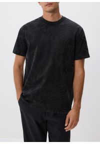 Reserved - T-shirt comfort z nadrukiem - czarny. Kolor: czarny. Materiał: dzianina, bawełna. Wzór: nadruk