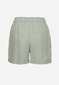Born2be - Zielone Klasyczne Szorty z Lnem z Gumką w Talii i Kieszeniami Filarenea. Okazja: na co dzień. Kolor: zielony. Materiał: len. Długość: krótkie. Styl: klasyczny #5