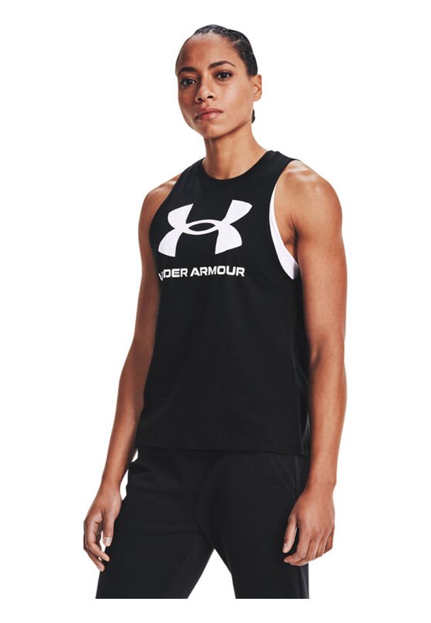 Under Armour Koszulka techniczna Live Sportstyle Graphic Tank 1356297 Czarny Regular Fit. Kolor: czarny