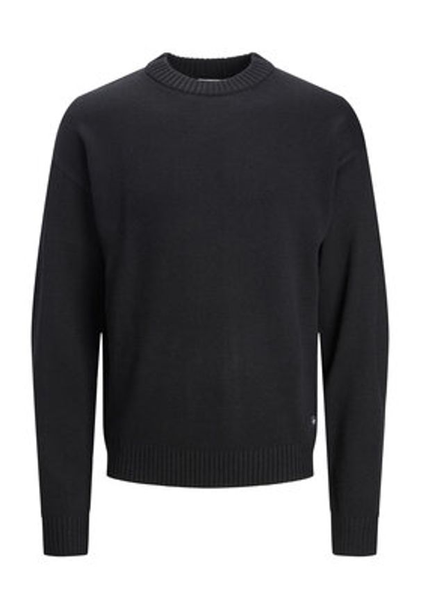 Jack & Jones Sweter 12236774 Czarny Regular Fit. Kolor: czarny. Materiał: bawełna, syntetyk
