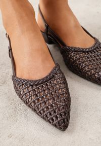 Born2be - Brązowe Sandały Ozdobione Plecionką Melorah. Okazja: na co dzień. Zapięcie: sprzączka. Kolor: brązowy. Materiał: jeans. Wzór: aplikacja. Styl: casual, elegancki #4