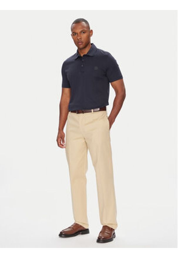 Baldessarini Polo B4 10044.5190 Granatowy Regular Fit. Typ kołnierza: polo. Kolor: niebieski. Materiał: bawełna