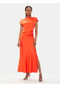 Imperial Sukienka koktajlowa AEAOHBA Pomarańczowy Regular Fit. Kolor: pomarańczowy. Materiał: syntetyk. Styl: wizytowy #1