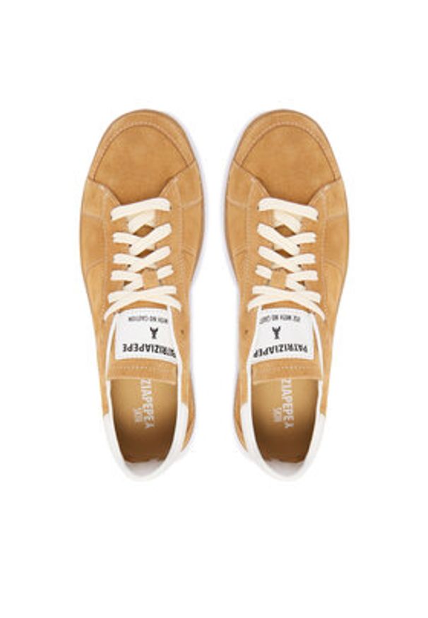Patrizia Pepe Sneakersy 2Z0065/L055-B768 Brązowy. Kolor: brązowy. Materiał: skóra, zamsz