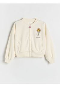 Reserved - Bluza bomberka SmileyWorld® - kremowy. Kolor: kremowy. Materiał: bawełna, dzianina
