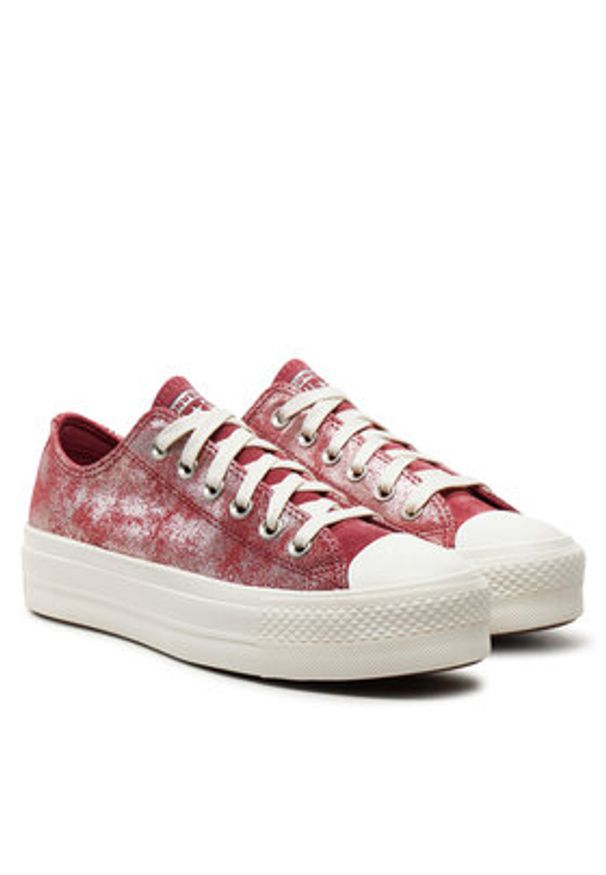 Converse Trampki Chuck Taylor All Star Lift Platform Suede Shimmer A11634C Różowy. Kolor: różowy. Materiał: zamsz, skóra. Obcas: na platformie