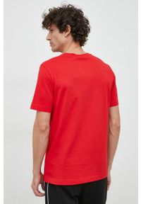 Boss Green - BOSS t-shirt bawełniany BOSS GREEN kolor czerwony z nadrukiem. Kolor: czerwony. Materiał: bawełna. Długość rękawa: krótki rękaw. Długość: krótkie. Wzór: nadruk #3