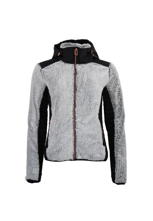 PEAK MOUNTAIN - Kurtka polarowa z kapturem, zapinana na zamek, dla kobiet Peak Mountain. Typ kołnierza: kaptur. Kolor: czarny. Materiał: polar