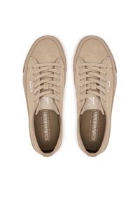 Calvin Klein Sneakersy Vulc Flatf Lace Up Sue/Wl Ck YW0YW02000 Beżowy. Kolor: beżowy. Materiał: zamsz, skóra #4