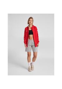 Hummel - Bluza damska sportowa z kapturem HMLGO COTTON ZIP rozpinana. Typ kołnierza: kaptur. Kolor: czerwony, różowy, wielokolorowy. Materiał: bawełna