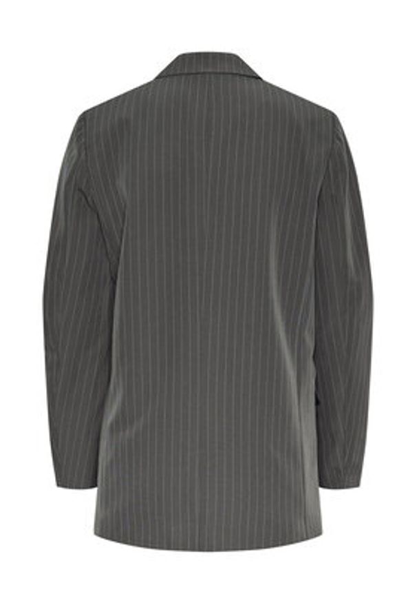 Pieces Marynarka 17130374 Szary Oversize. Kolor: szary. Materiał: syntetyk