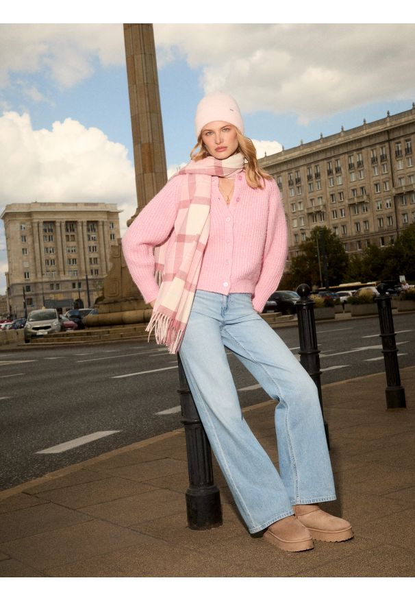 Big-Star - Jeansy damskie z szeroką nogawką niebieskie Atrea 195. Okazja: na co dzień. Stan: podwyższony. Kolor: niebieski. Styl: elegancki, casual, retro, klasyczny