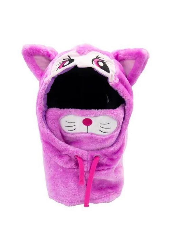 SKATEPRO - Sporty zimowe Czapki narciarskie unisex Hoxy Balaclava - Pussycat. Kolor: różowy, wielokolorowy, biały. Materiał: polar. Sezon: zima. Styl: sportowy