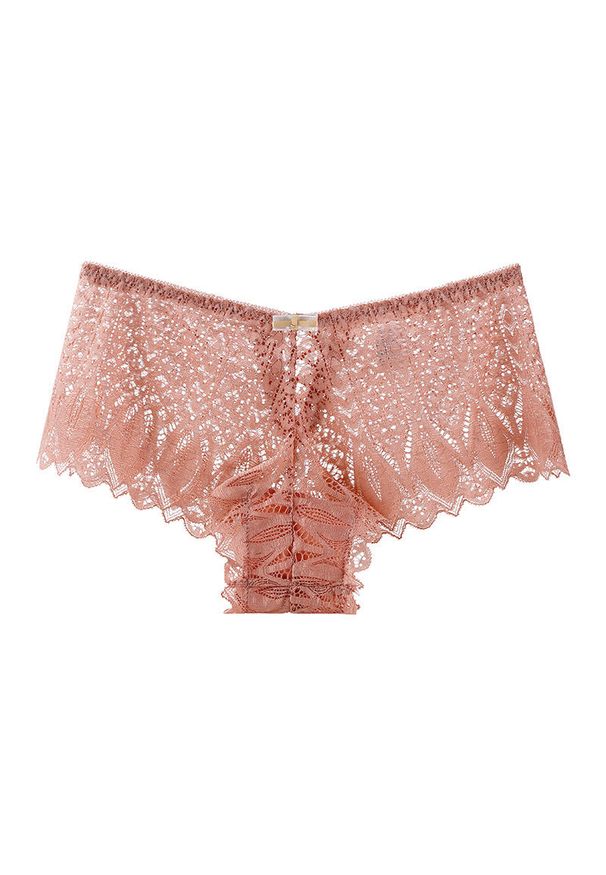 Intica - Szorty koronkowe z falbanką wszechstronne i eleganckie Sidonie. Kolor: różowy. Materiał: koronka. Wzór: koronka