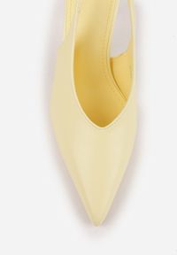 Born2be - Żółte Szpilki VICES z Odkrytą Piętą i Wycięciem w Kształcie Litery V Natinawe. Okazja: na ślub cywilny, na wesele. Zapięcie: bez zapięcia. Kolor: żółty. Materiał: jeans. Obcas: na szpilce. Styl: elegancki, wizytowy #8