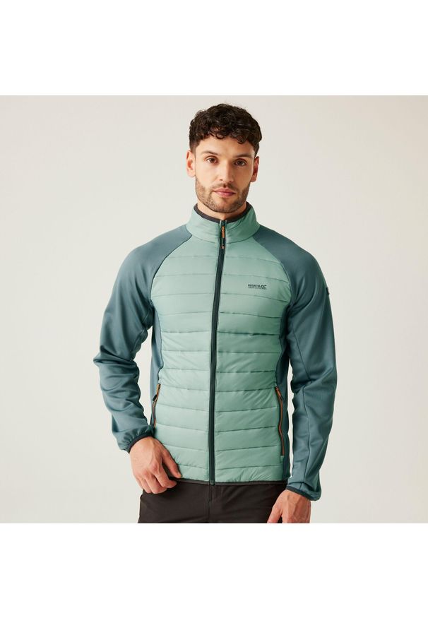 Clumber IV Regatta męska turystyczna kurtka hybrydowa przejściowa. Typ kołnierza: kaptur. Kolor: szary. Materiał: puch. Sport: turystyka piesza