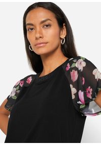 bonprix - Koszulka z rękawami szyfonowymi. Kolor: czarny. Materiał: szyfon. Styl: elegancki #2