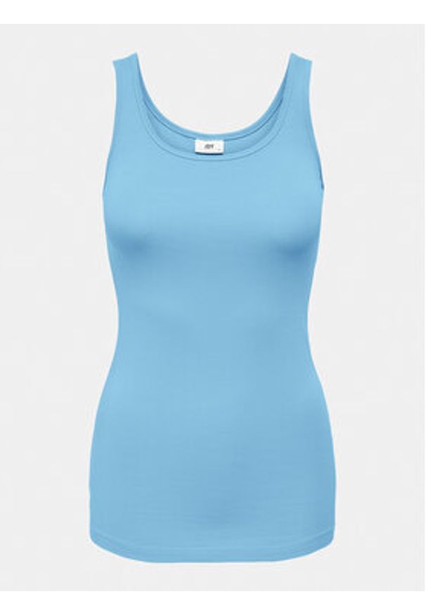 JDY Top Ava 15259184 Niebieski Slim Fit. Kolor: niebieski. Materiał: bawełna