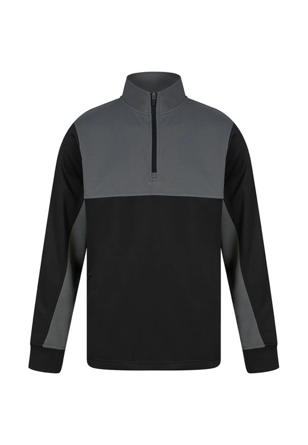 FINDEN & HALES - Męska Bluza Dresowa Z Zamkiem Błyskawicznym W Bloku Kolorystycznym. Kolor: wielokolorowy, czarny, szary. Materiał: dresówka