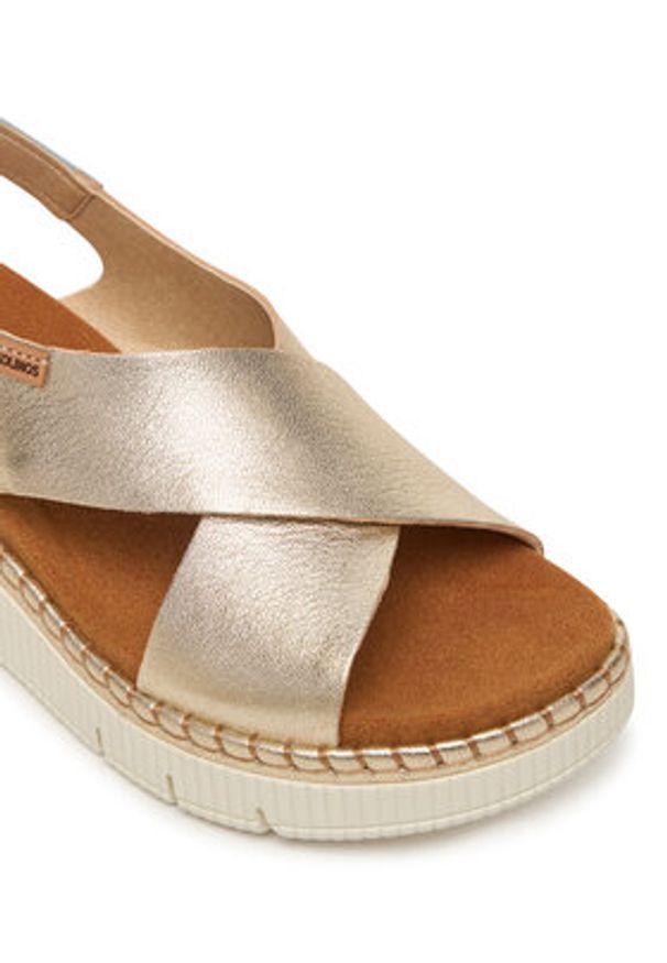 Pikolinos Sandały Gomera W0K-0606Clc1 Złoty. Kolor: złoty. Materiał: skóra