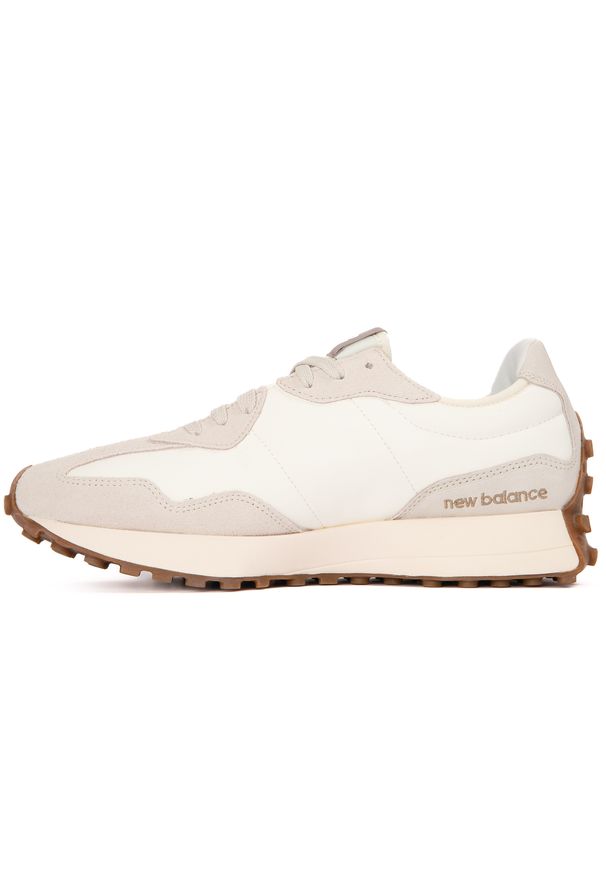 Buty unisex New Balance U327LZ – beżowe. Okazja: na co dzień. Kolor: beżowy. Materiał: zamsz, materiał, guma, skóra. Szerokość cholewki: normalna
