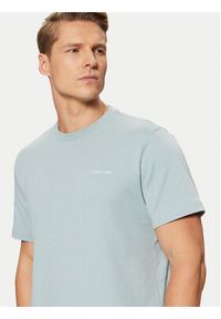 Calvin Klein T-Shirt Micro Logo Interlock T-Shirt K10K109894 Błękitny Regular Fit. Kolor: niebieski. Materiał: bawełna