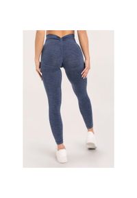 GYM GLAMOUR - Legginsy fitness damskie Gym Glamour seamless deep push up. Kolor: niebieski. Sport: fitness