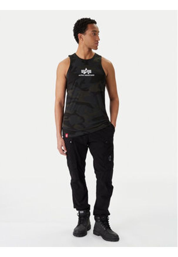 Alpha Industries Tank top Basci Camo 126566C Szary Regular Fit. Kolor: szary. Materiał: bawełna