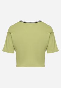 Born2be - Zielony Bawełniany T-shirt z Napisem Nitanelia. Okazja: na co dzień. Kolor: zielony. Materiał: bawełna. Wzór: napisy. Styl: casual #6