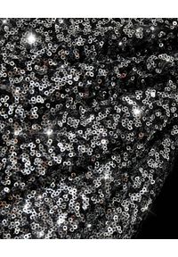 RAQUEL DINIZ - Srebrzysta sukienka midi. Okazja: na imprezę, na sylwestra. Kolor: czarny. Materiał: jedwab. Wzór: aplikacja. Typ sukienki: asymetryczne. Długość: midi #2