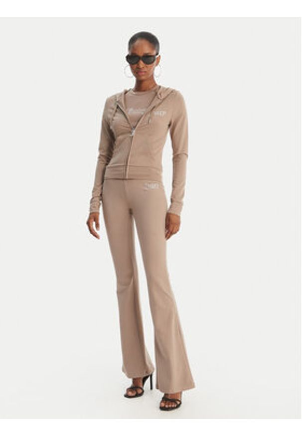 Juicy Couture Bluza Oola JCWAS126306 Beżowy Slim Fit. Kolor: beżowy. Materiał: bawełna