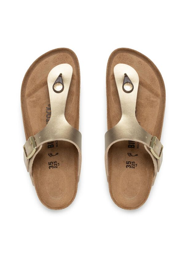 Birkenstock Japonki Gizeh Bs 1016109 Złoty. Kolor: złoty. Materiał: skóra