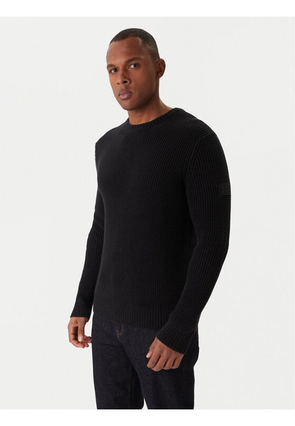 JOOP! Jeans Sweter Harono 30047662 Czarny Modern Fit. Kolor: czarny. Materiał: bawełna