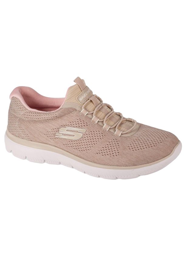 skechers - Adidasy Skechers Summits - Fun Flare, Kobiety. Kolor: różowy, beżowy. Materiał: materiał. Model: Skechers Sport. Sport: turystyka piesza, fitness