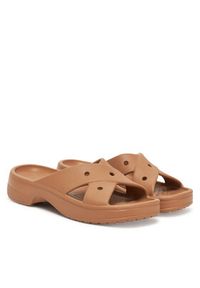 Crocs Klapki Cross Strap 210840 Brązowy. Kolor: brązowy #6