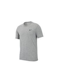Koszulka treningowa męska Nike Dry Tee Crew Solid. Kolor: szary. Długość rękawa: krótki rękaw. Długość: krótkie. Sport: bieganie