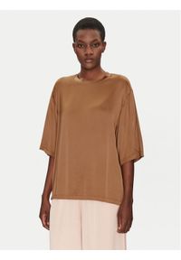 ViCOLO Bluzka TD0013 Brązowy Relaxed Fit. Kolor: brązowy. Materiał: wiskoza #1