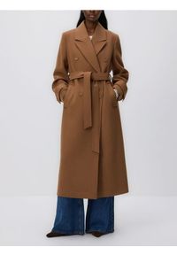 Reserved - Płaszcz z wełną - beżowy. Kolor: beżowy. Materiał: wełna #1